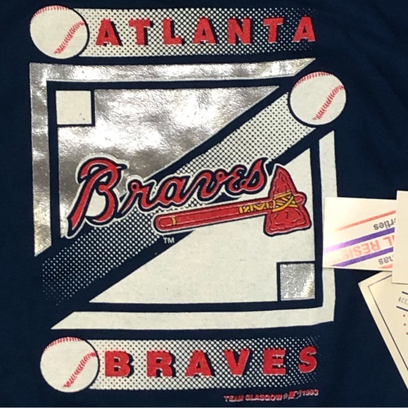VTG 1993 Atlanta Braves Kids Sweatshirt Pants Set Sz 7 USA NWT Team Glasgow MLB - Picture 7 of 11